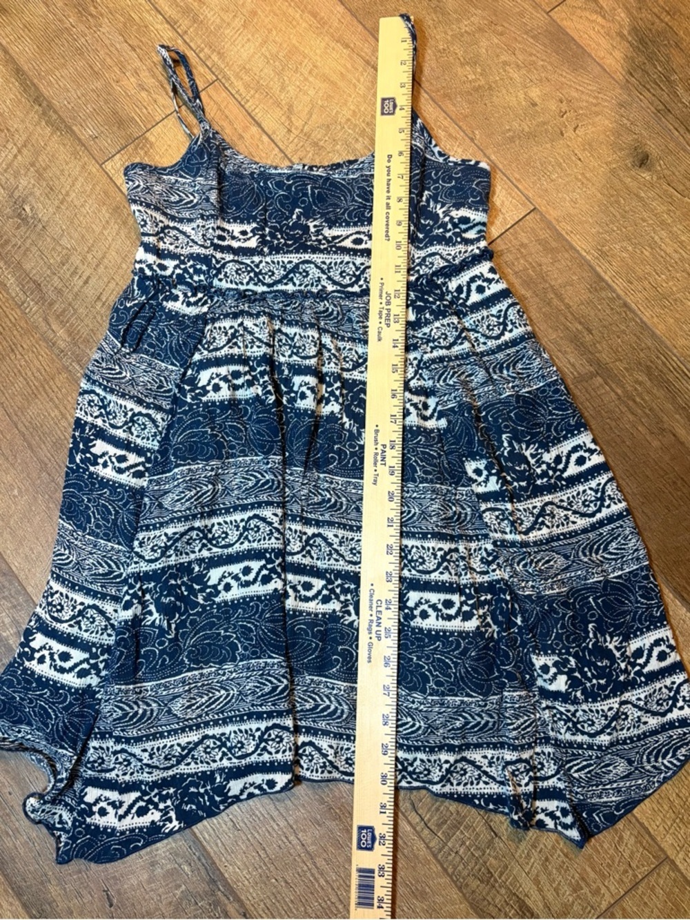 AE Blue Boho Print Dress Size M | Flowy Summer Mini - Picture 8 of 10